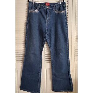 Azita Womens Denim Bootcut Rodeo Glam Rhinestone Pocket Jeans Sz 12 Y2K Stretch